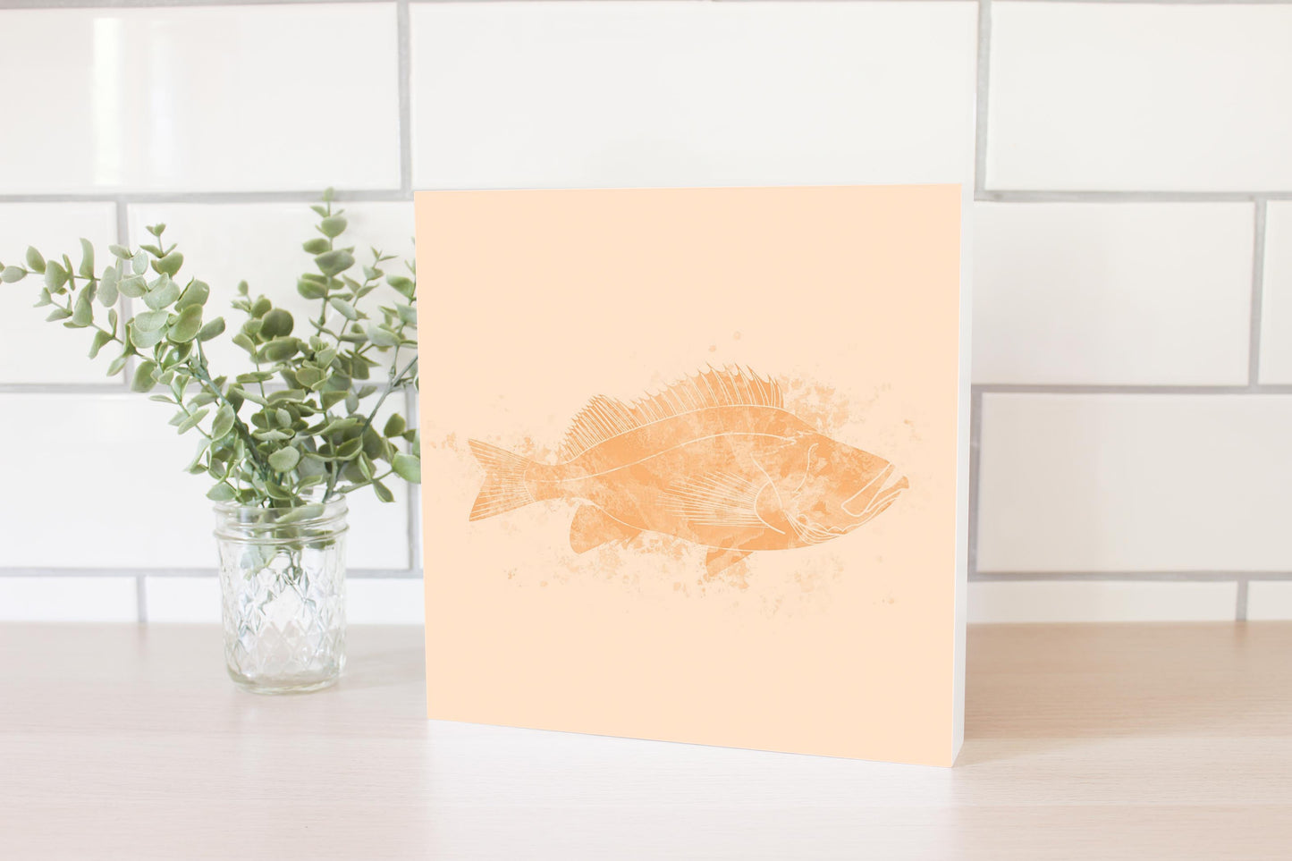 Louisiana Colorful Water Color Red Fish | Wood Block | Eaches | Min 2