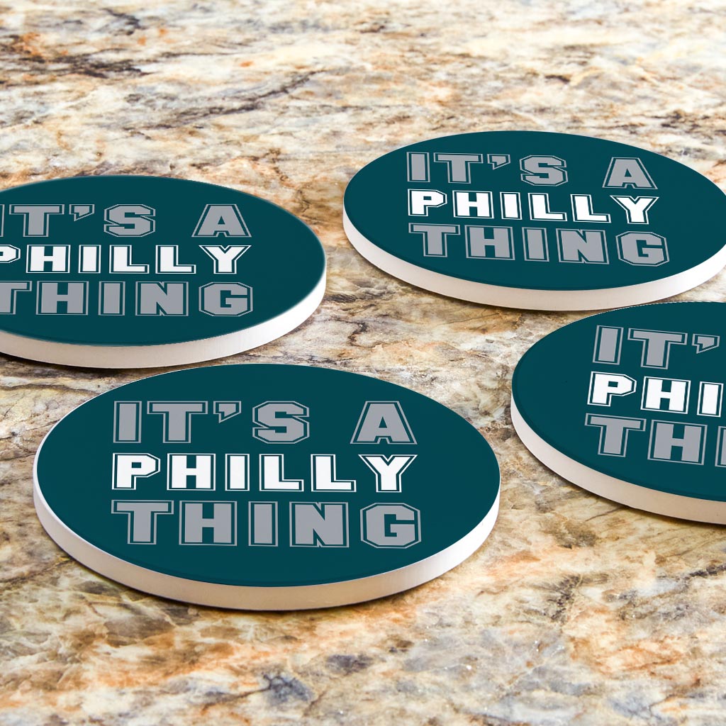 Modern Minimalist Pennsylvania Philly Thing | Absorbent Coasters | Set of 4 | Min 2