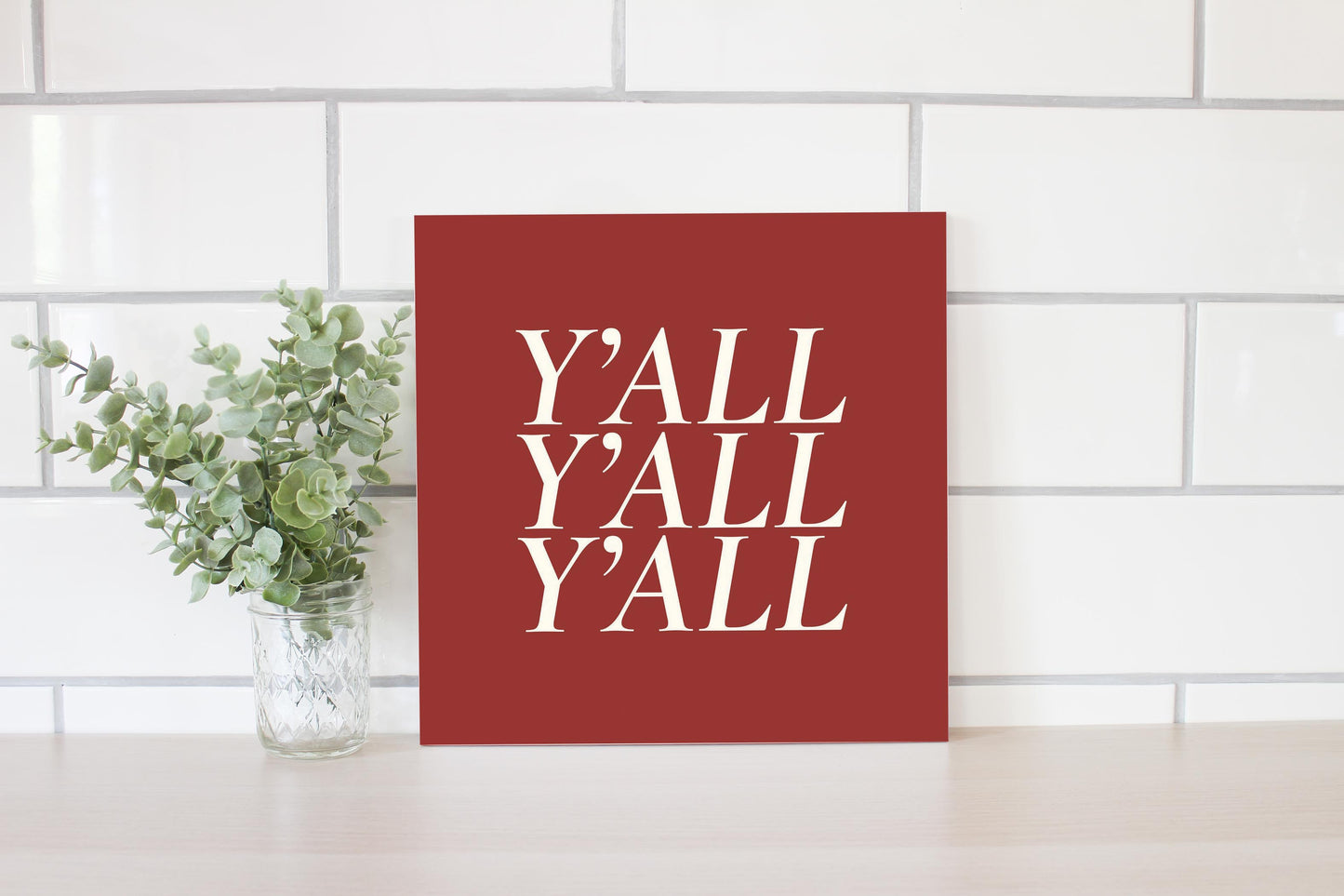 Modern Minimalist Oklahoma Yall | Wood Sign | Eaches | Min 2