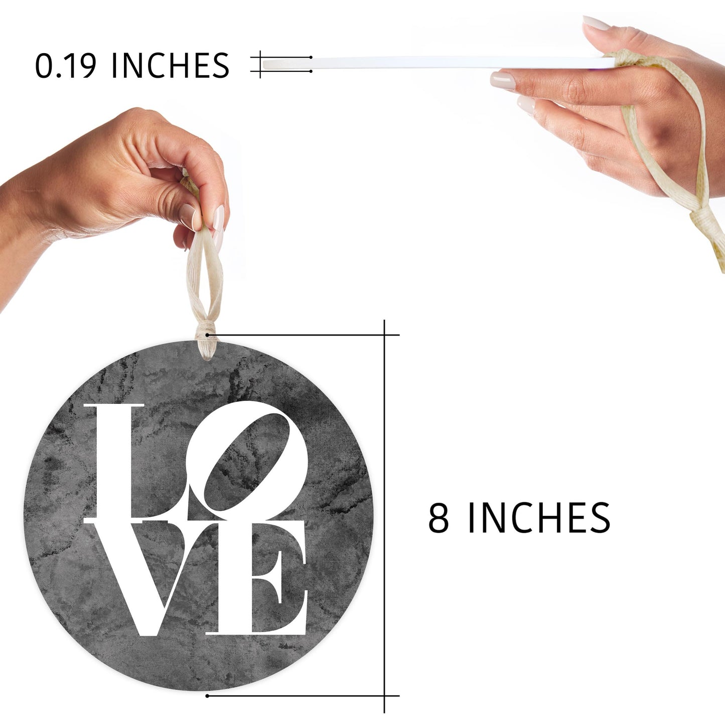 Minimalistic B&W Pennsylvania Love Dark | Wood Ornament | Eaches | Min 1