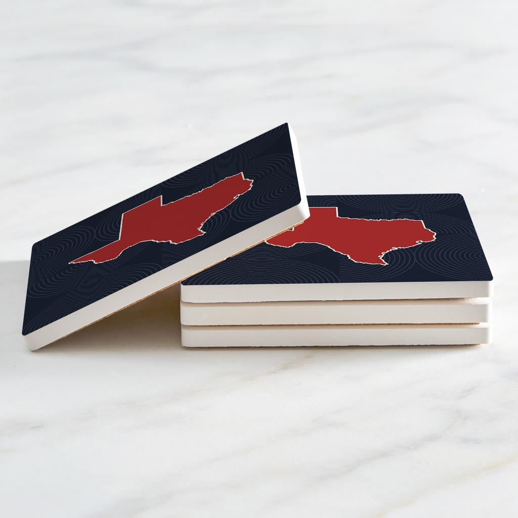 Modern Minimalist Texas Colors Shape| Absorbent Coasters | Set of 4 | Min 2