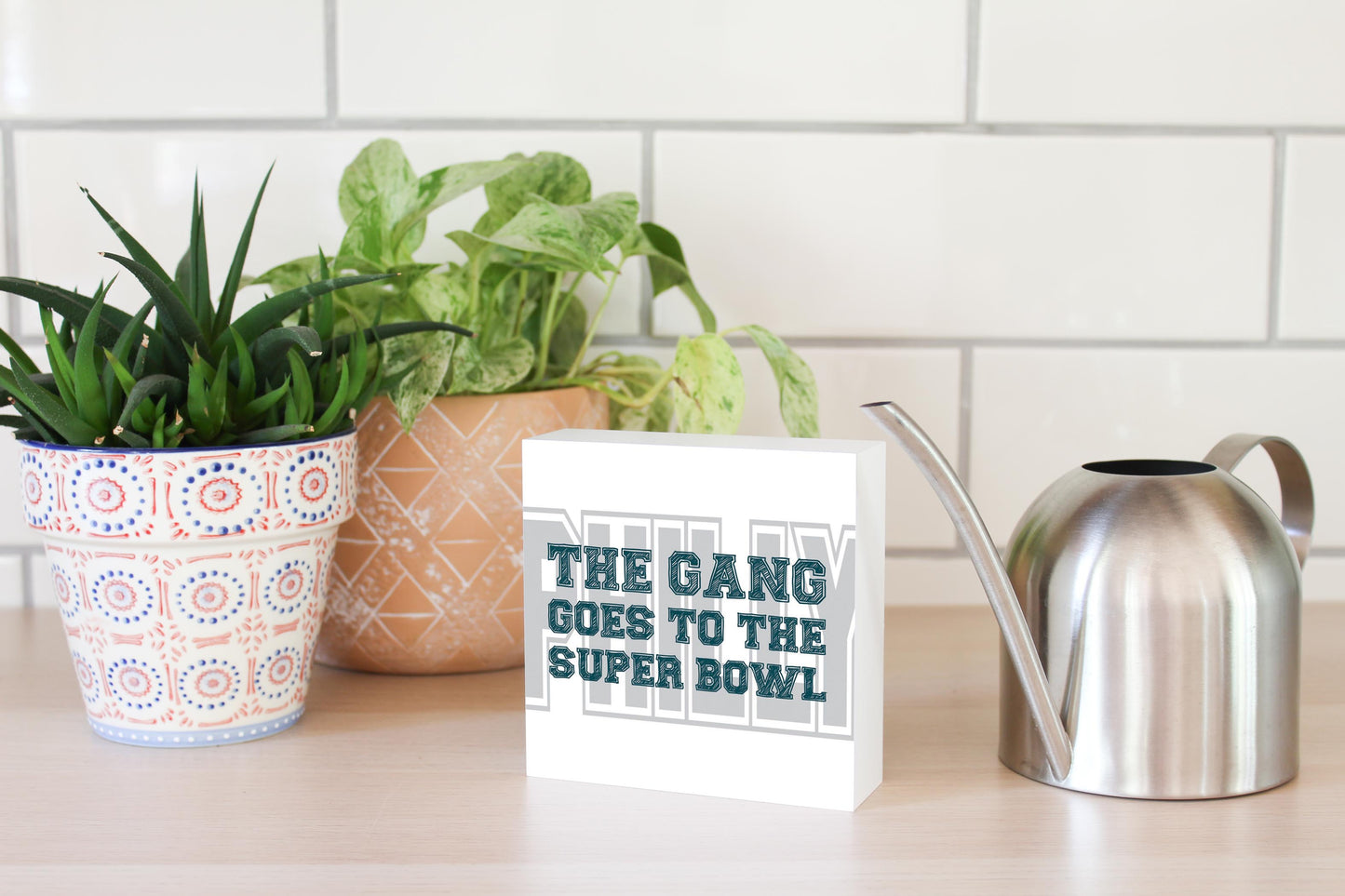 Modern Minimalist Pennsylvania Super Bowl Gang | Wood Block | Eaches | Min 4