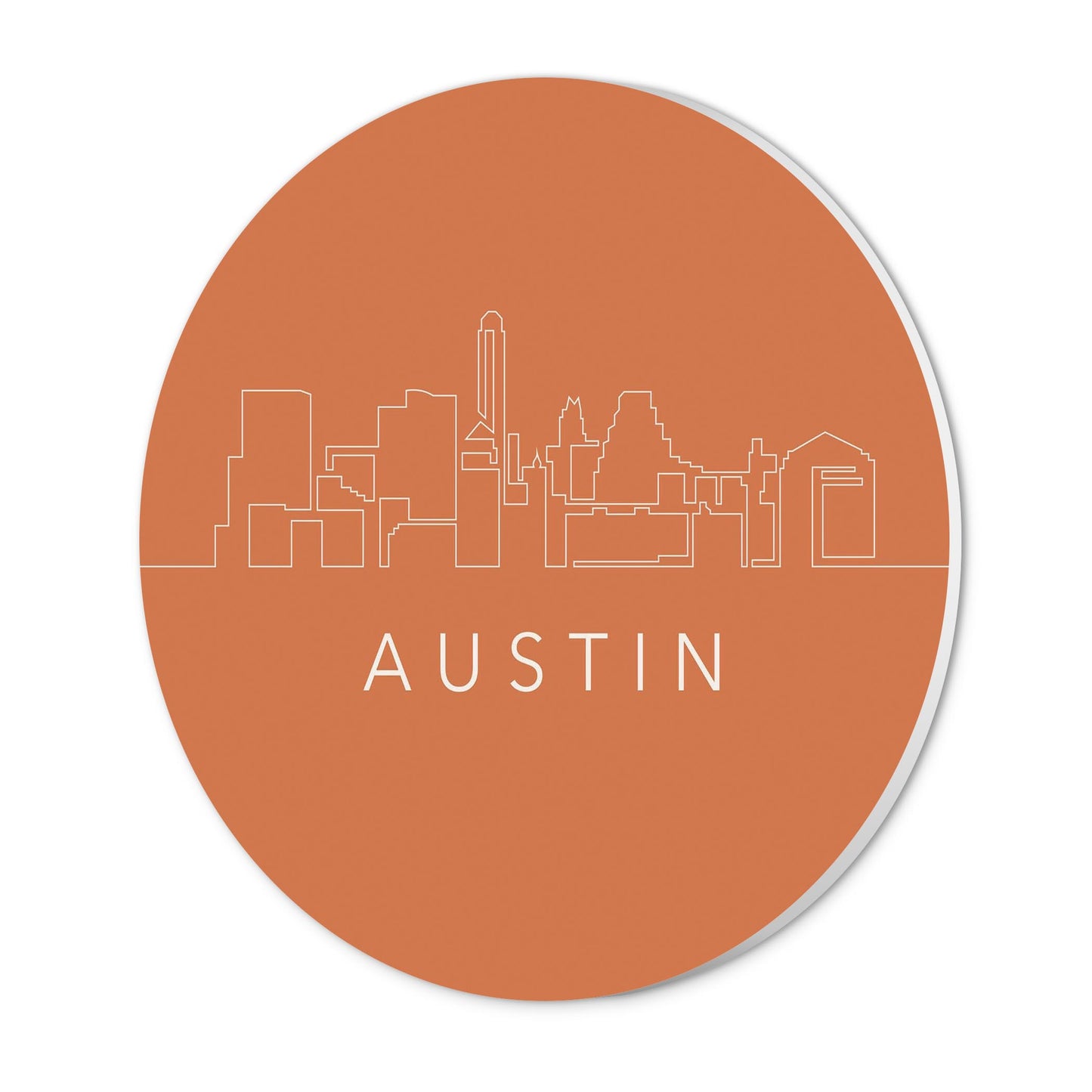 Modern Minimalist Texas Austin Skyline | Wood Sign | Eaches | Min 1