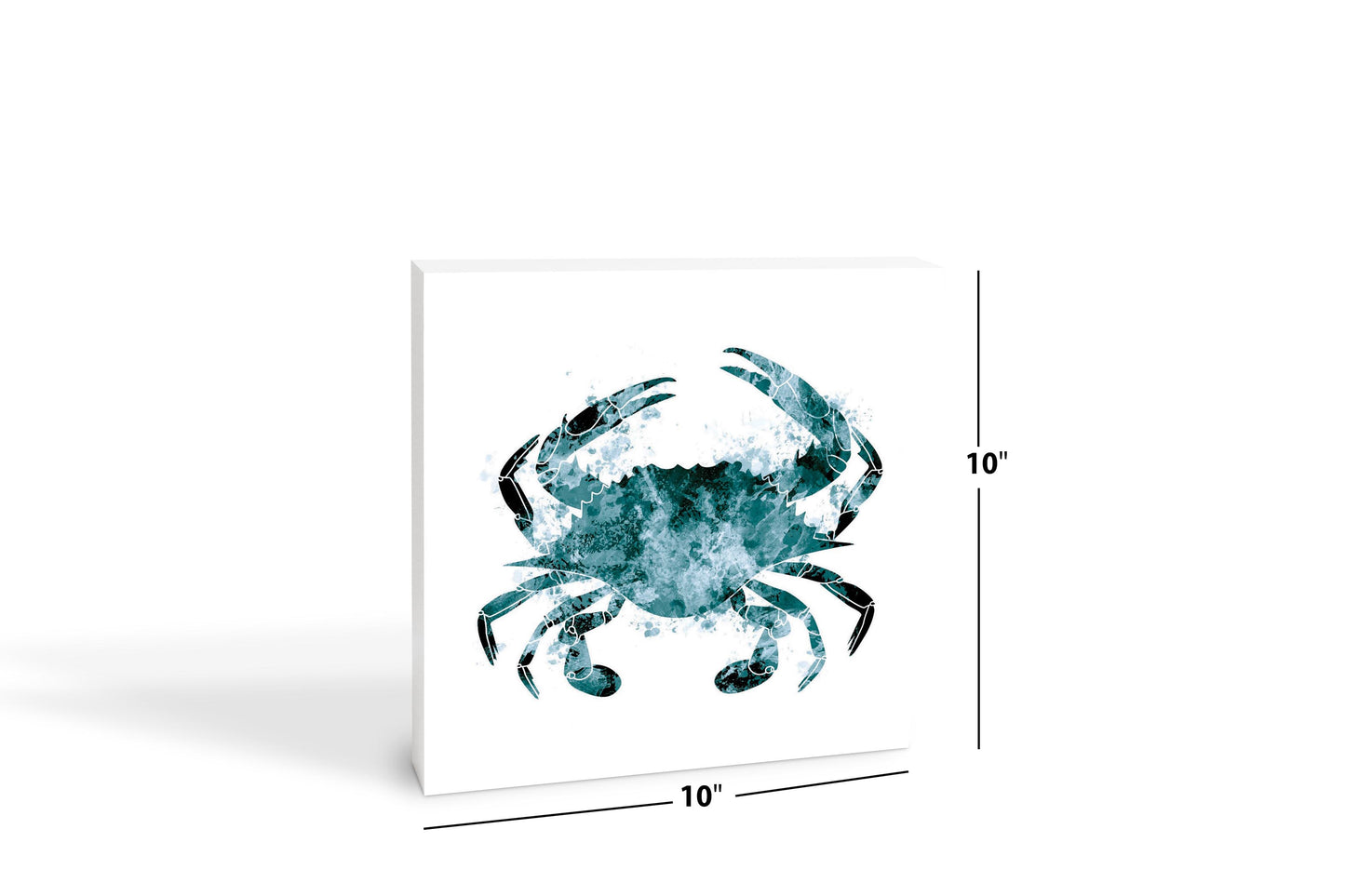 Blue White Water Color Blue Crab | Wood Block | Eaches | Min 2