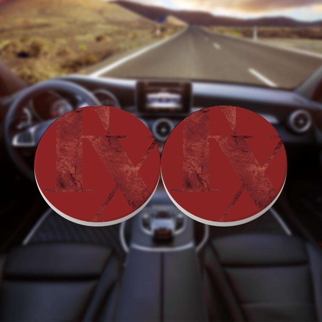 Modern Minimalist Texas Red Tx | Absorbent Car Coasters | Set of 2 | Min 4