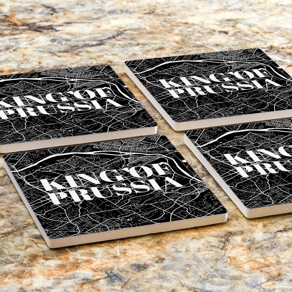 Minimalistic B&W Pennsylvania King Of Prussia Map | Absorbent Coasters | Set of 4 | Min 2