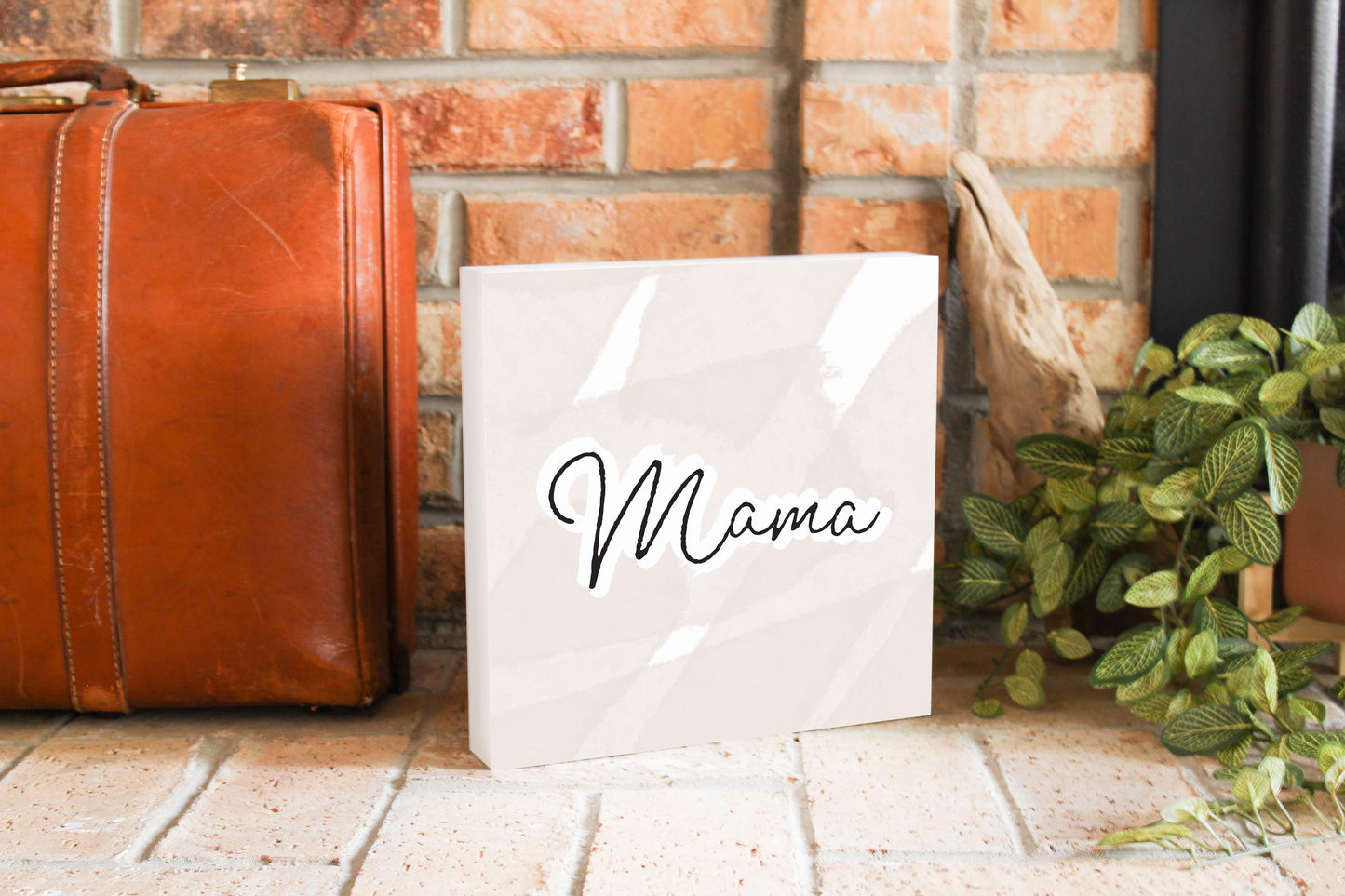 Modern Minimalist Mothers Day Mama | Wood Block | Eaches | Min 2