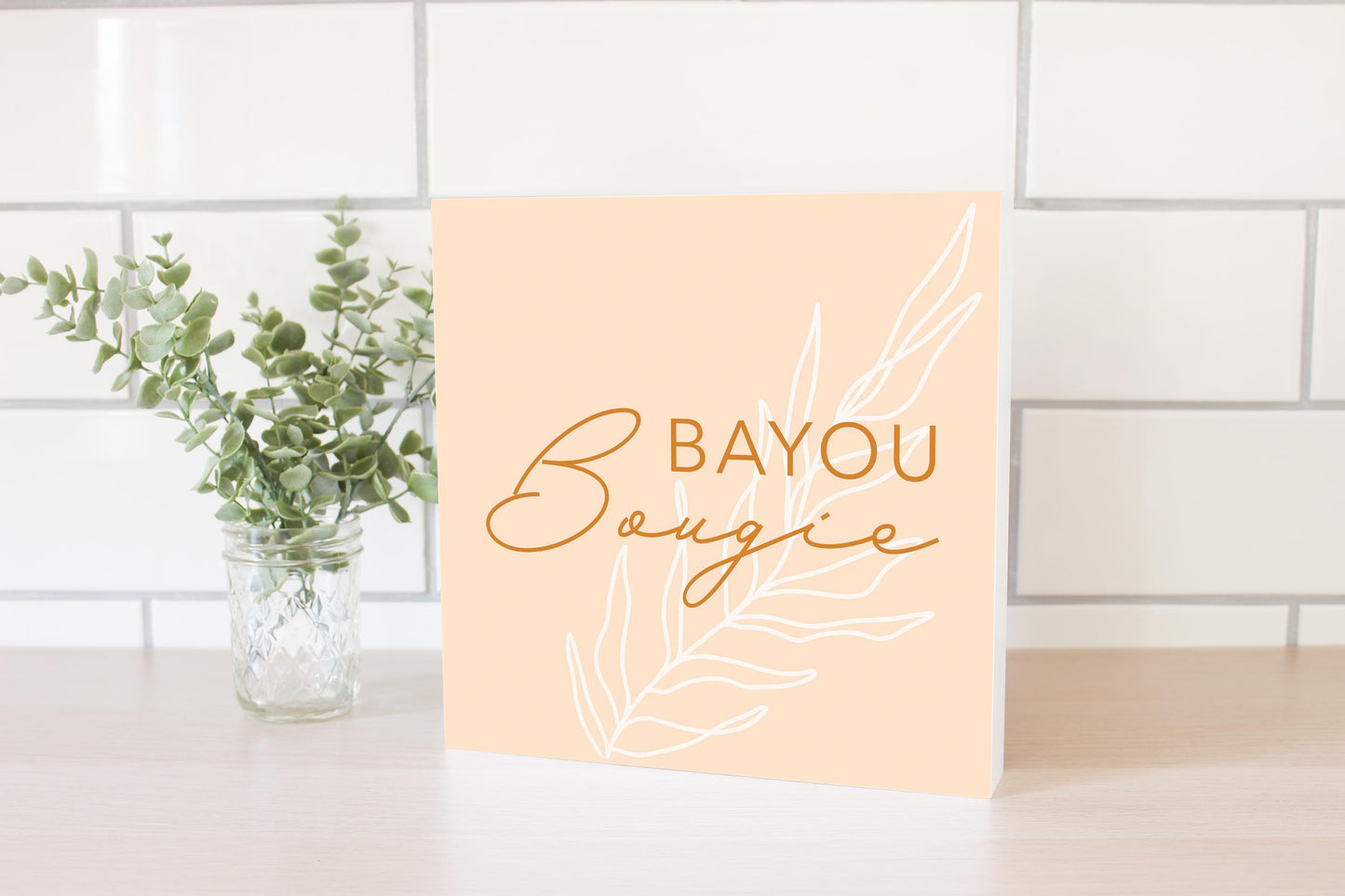 Modern Minimalist Louisiana Bayou Bougie | Wood Block | Eaches | Min 2