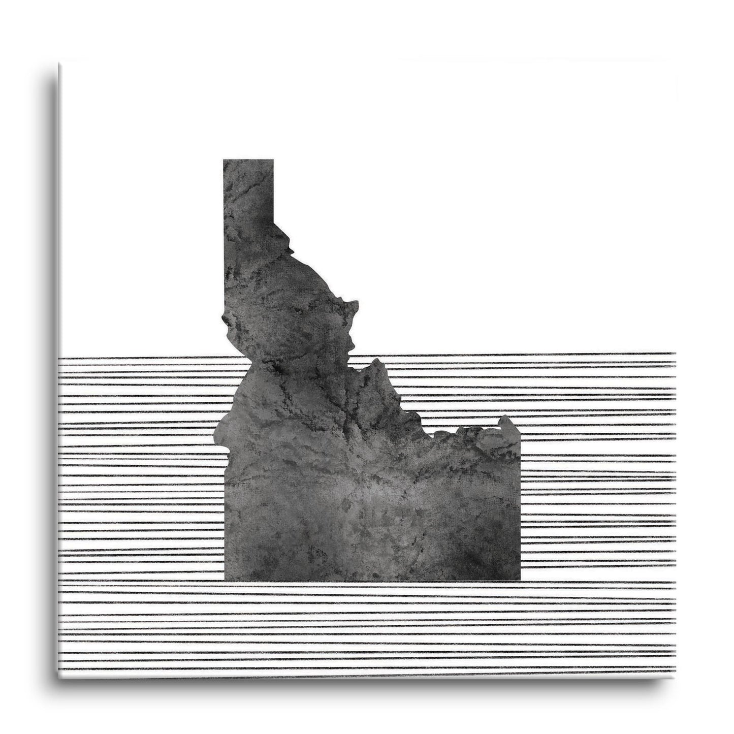Minimalist B&W Idaho State With Straight Lines | Hi-Def Glass Art | Eaches | Min 1