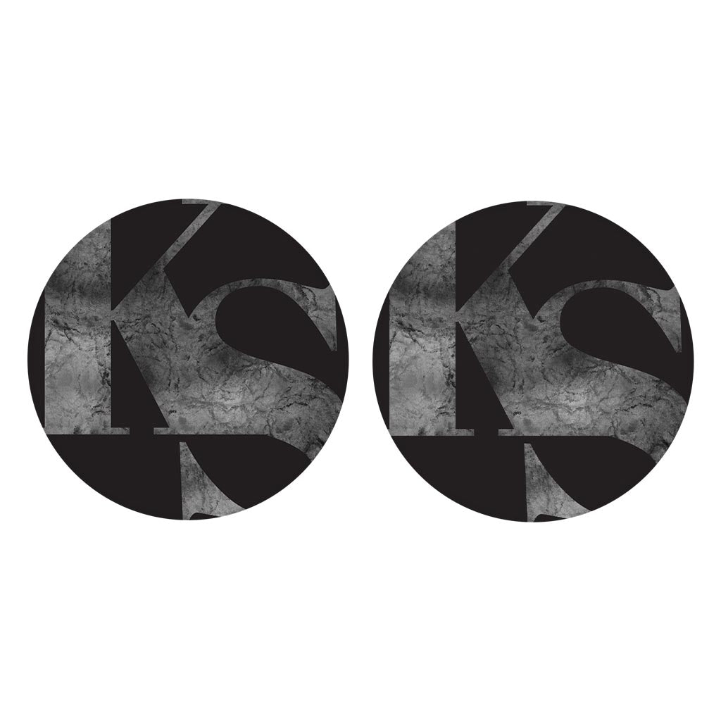 Minimalist B&W Kansas Black Initials | Absorbent Car Coasters | Set of 2 | Min 4