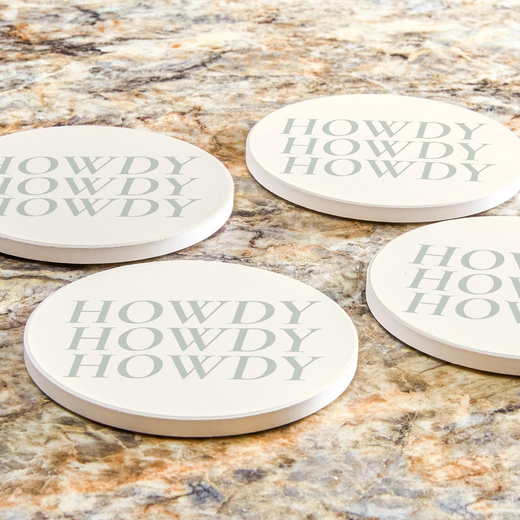 Modern Minimalist Oklahoma Howdy | Absorbent Coasters | Set of 4 | Min 2