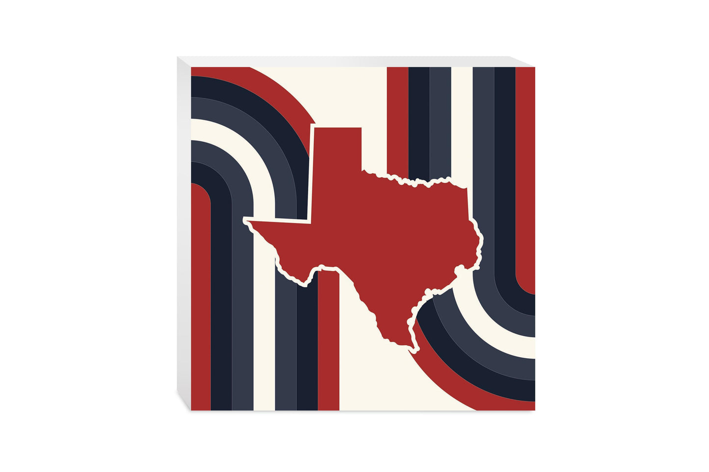 Modern Minimalist Texas Colors Retro Shape | Wood Block | Eaches | Min 2