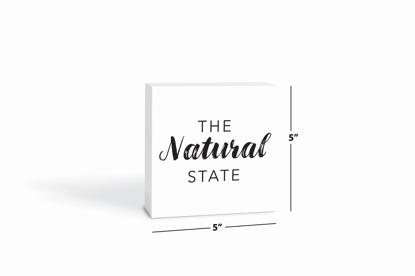 B&W Minimalist Arkansas The Natural State | Wood Block | Eaches | Min 4