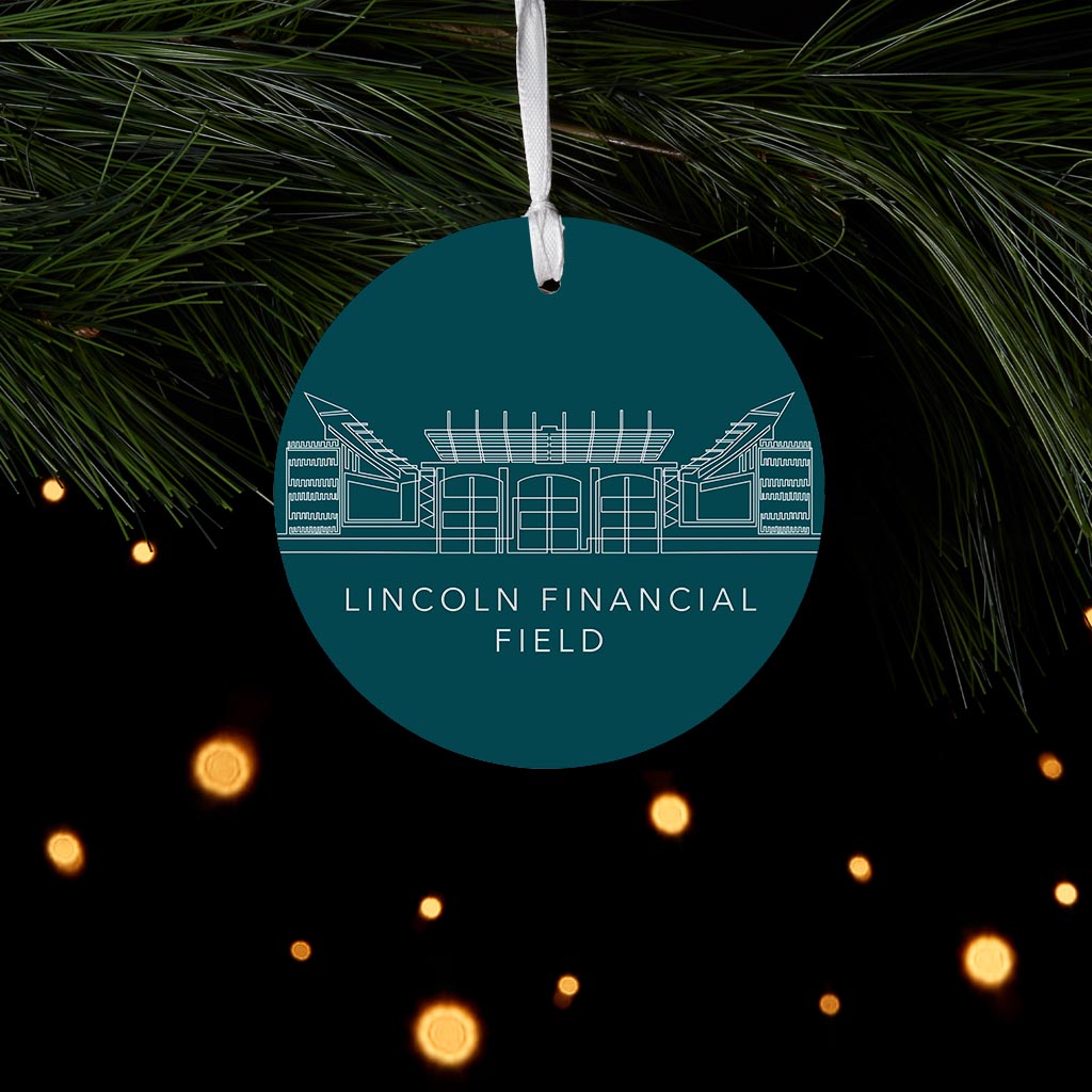 Modern Minimalist Pennsylvania Lincoln Field Line Drawing | Wood Ornament | Eaches | Min 6