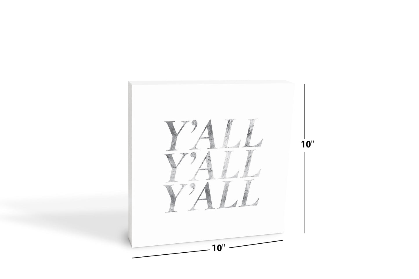 Minimalistic B&W Texas Textured Yall | Wood Block | Eaches | Min 2
