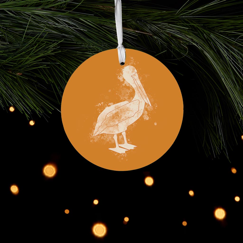 Modern Minimalist Louisiana Pelican Water Color| Wood Ornament | Eaches | Min 6