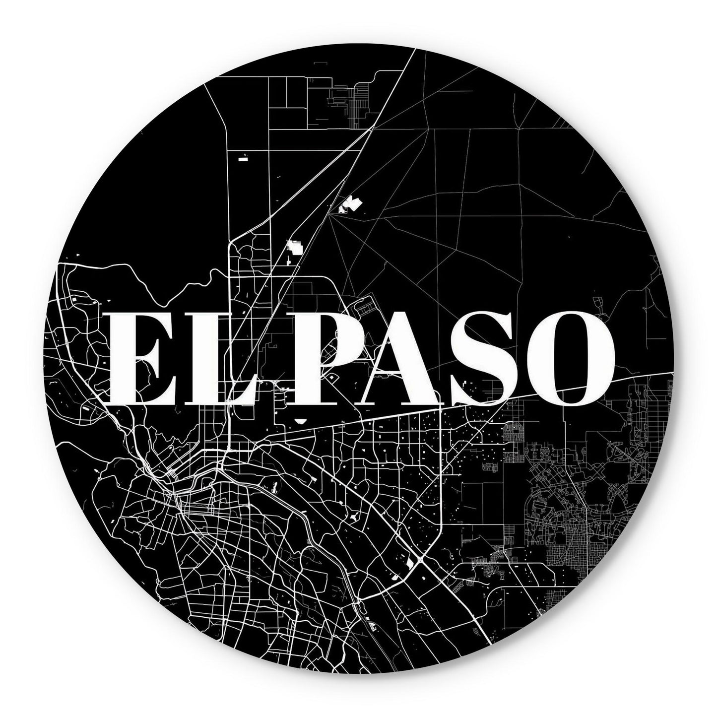 Minimalistic B&W Texas El Paso Map | Wood Sign | Eaches | Min 1