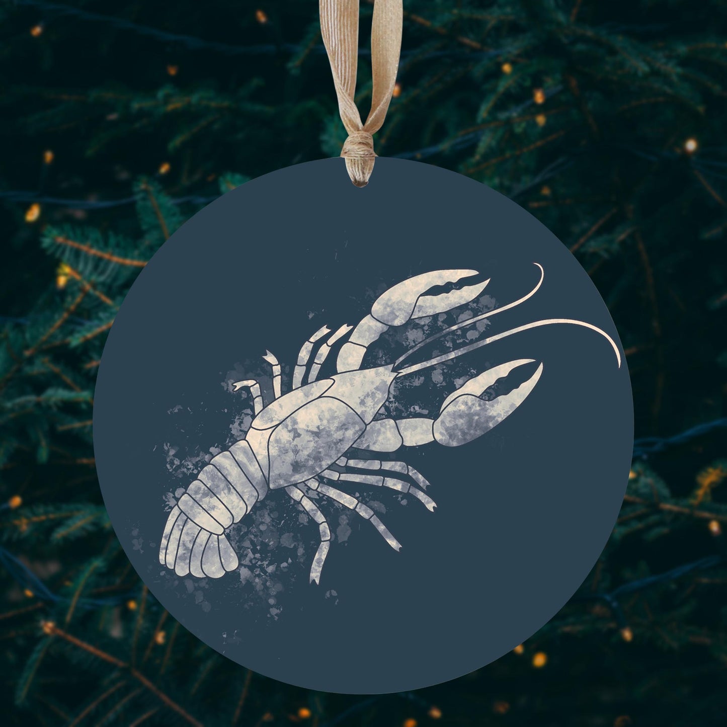 Louisiana Colorful Water Color Crawfish | Wood Ornament | Eaches | Min 1
