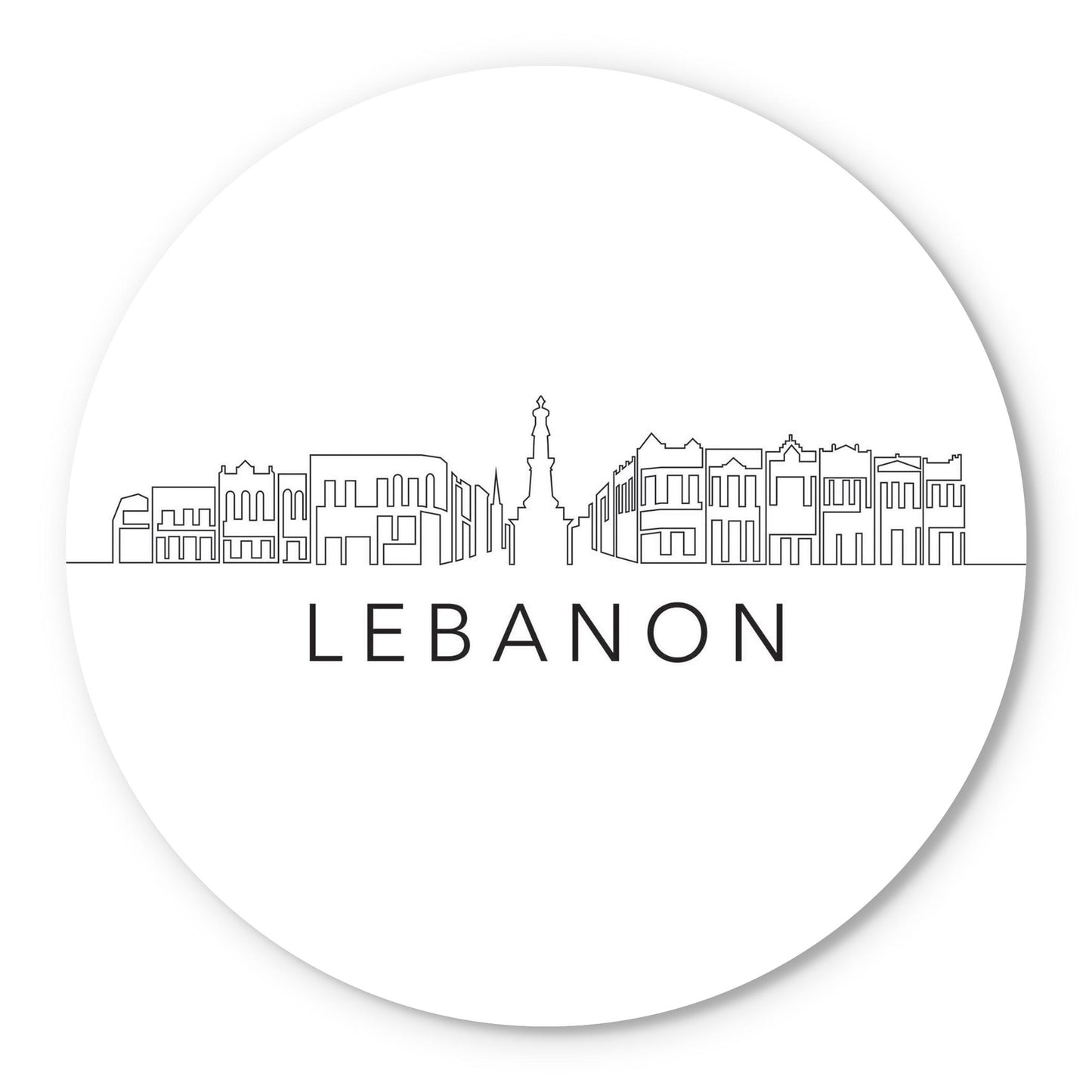 Minimalist B&W Tennessee Lebanon Skyline | Wood Sign | Eaches | Min 1