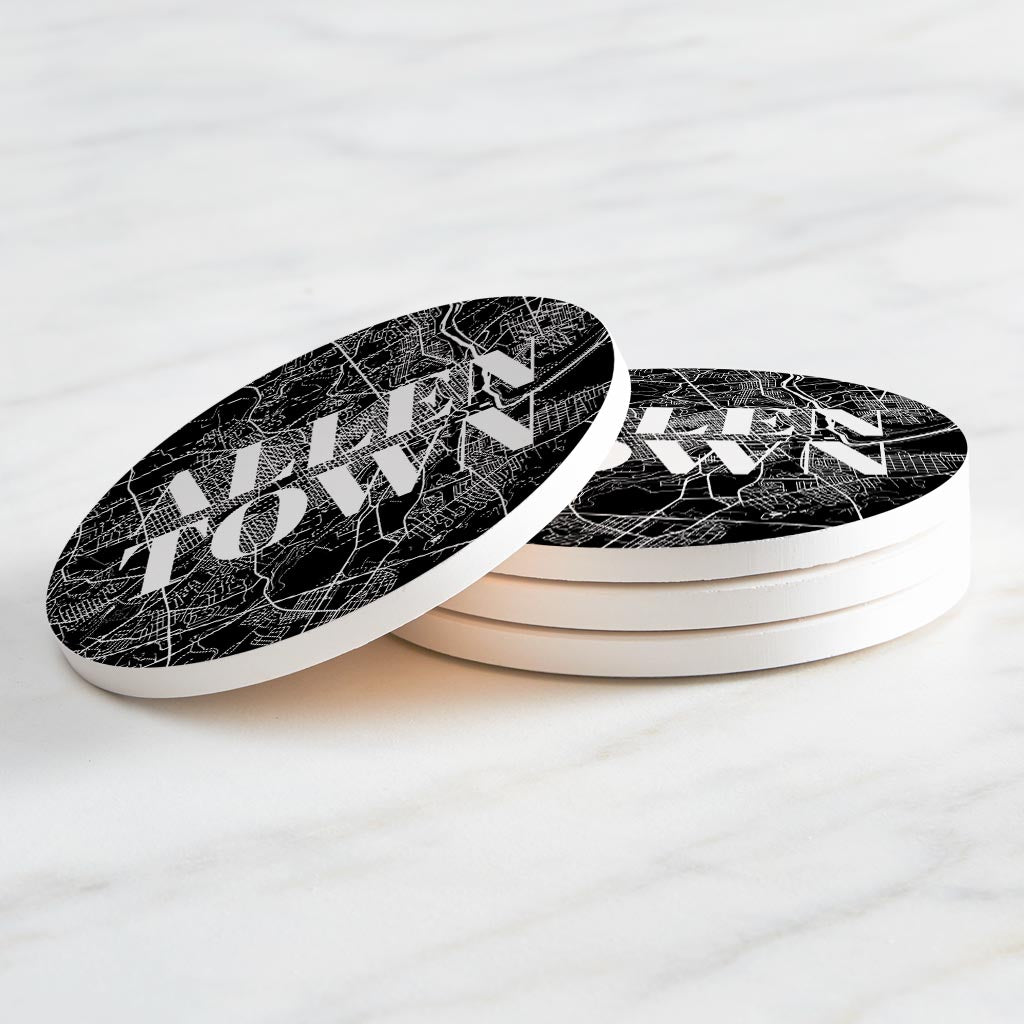 Minimalistic B&W Pennsylvania Allentown Map | Absorbent Coasters | Set of 4 | Min 2