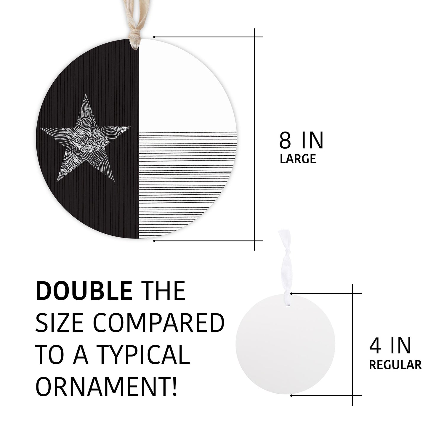 Modern Texas State Flag Abstract Lines | Wood Ornament | Eaches | Min 1