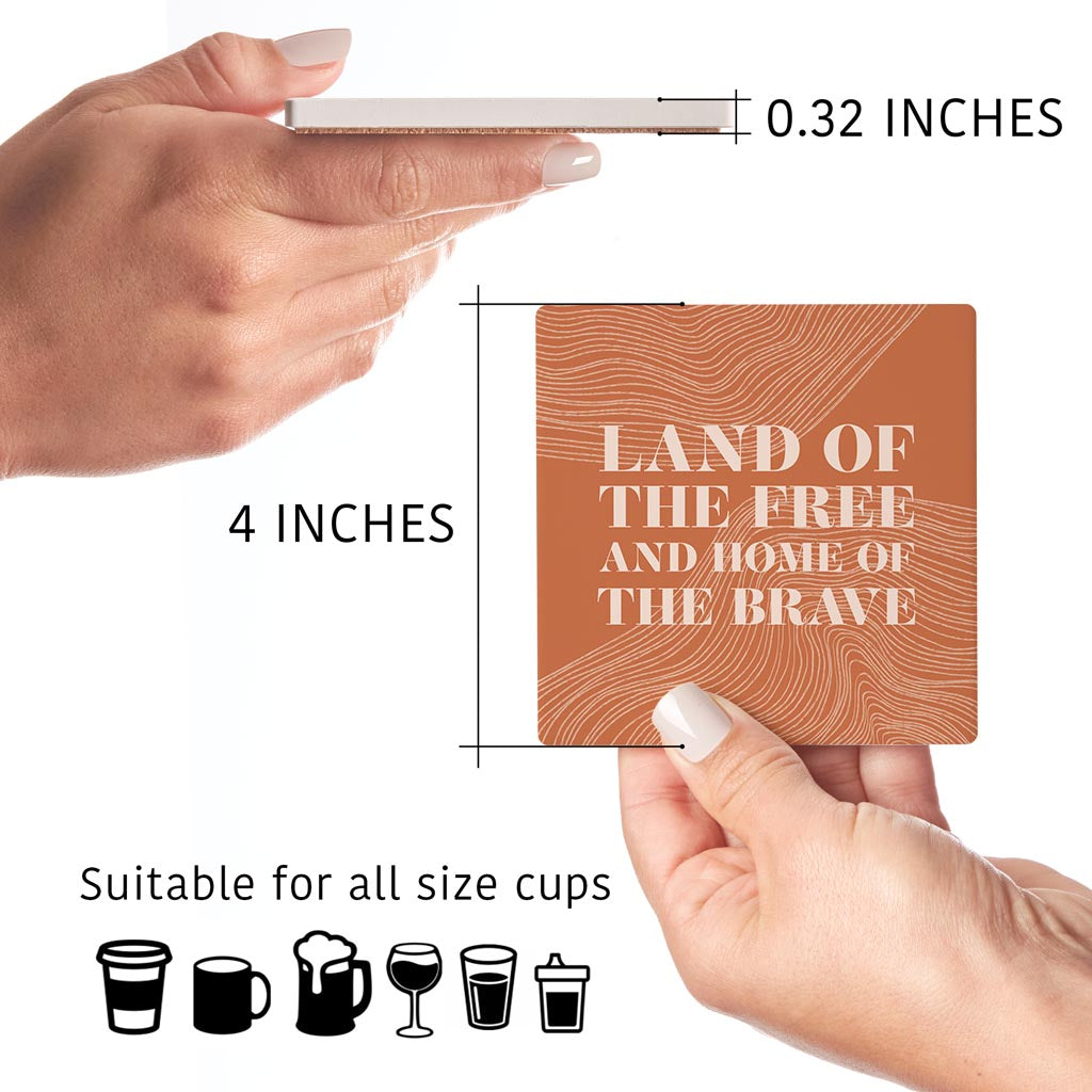 Modern Minimalist New York Free Brave | Absorbent Coasters | Set of 4 | Min 2