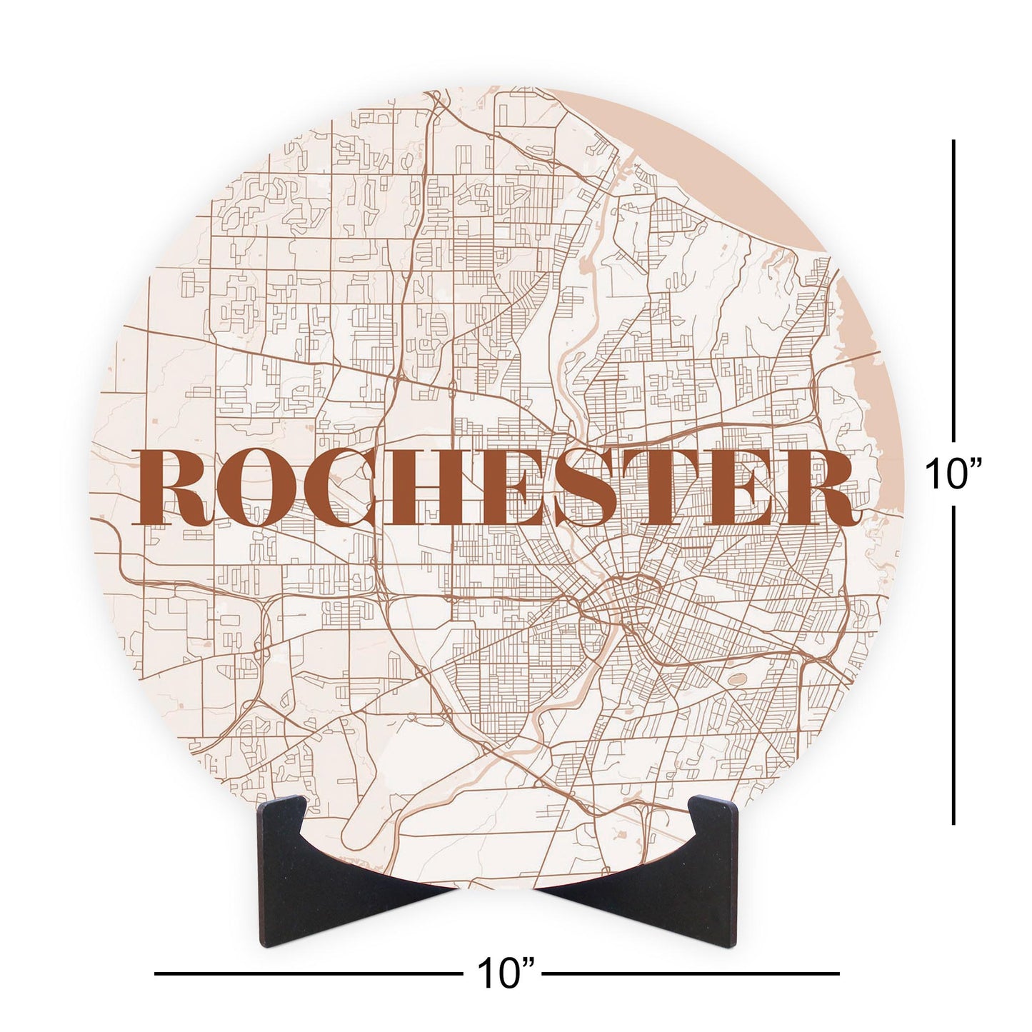 Modern Minimalist New York Rochester Map | Wood Sign | Eaches | Min 1