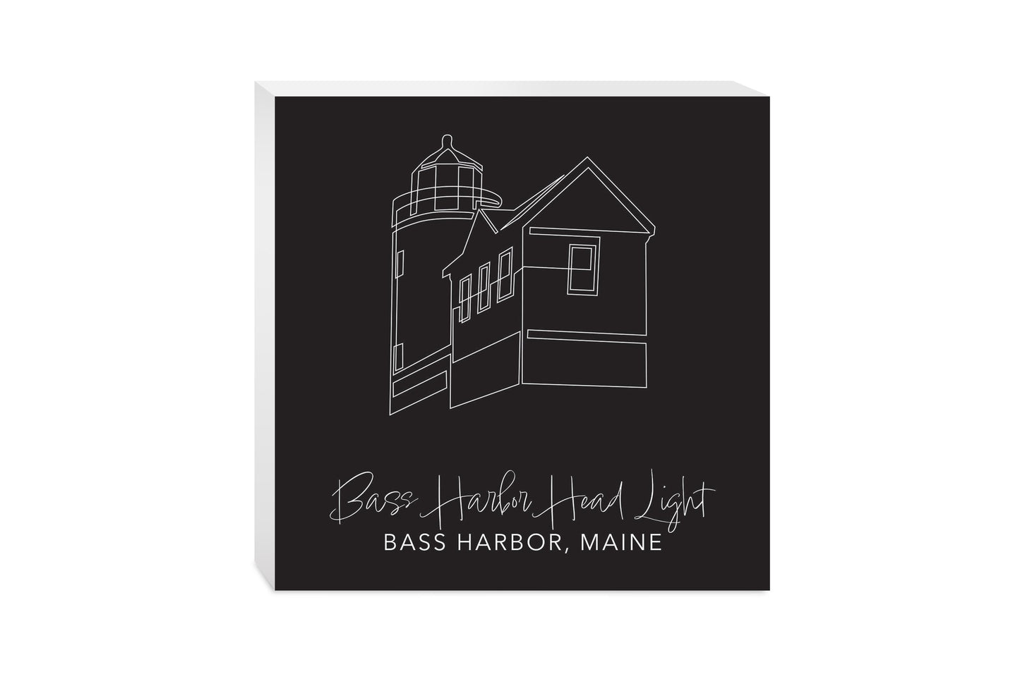 Black Bass Harbor Head Light | Wood Block | Eaches | Min 2