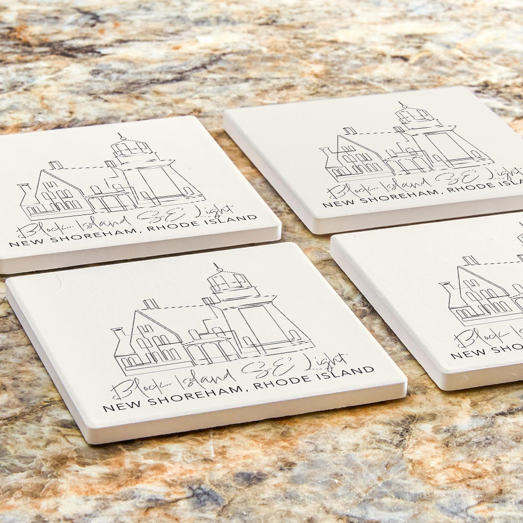 Block Island Se Light | Absorbent Coasters | Set of 4 | Min 2