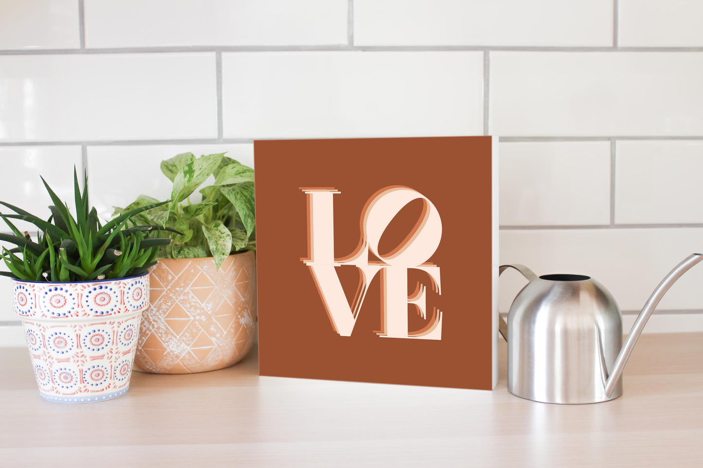 Modern Minimalist Pennsylvania Love Dark | Wood Block | Eaches | Min 2