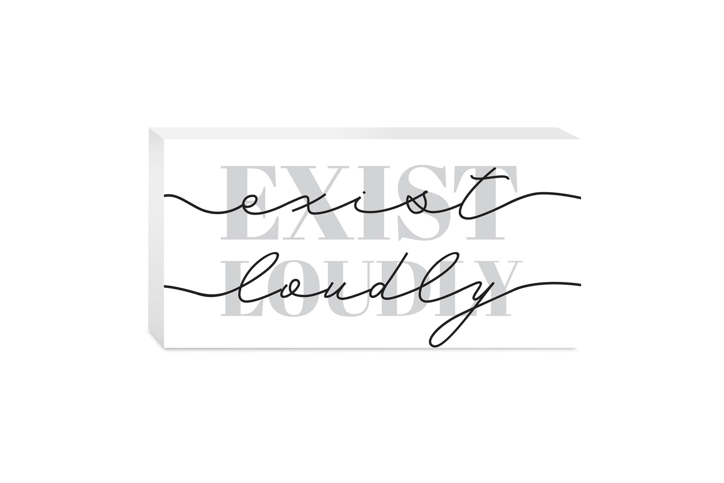 Modern Exist Loudly Texas | Wood Block | Eaches | Min 4