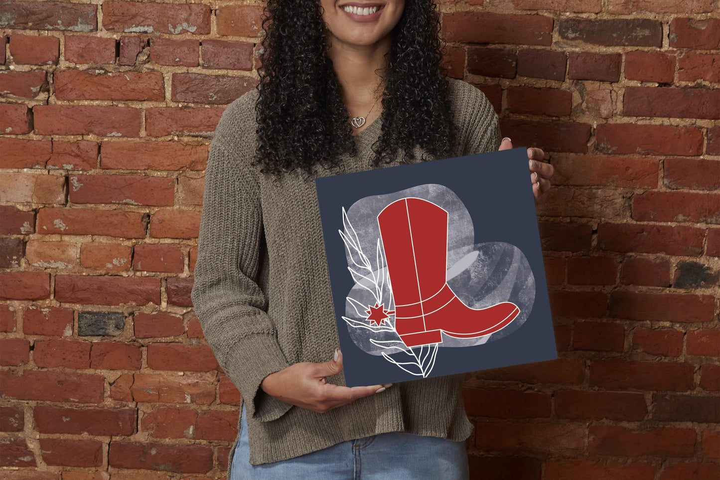 Modern Minimalist Texas Colors Boot | Wood Sign | Eaches | Min 2