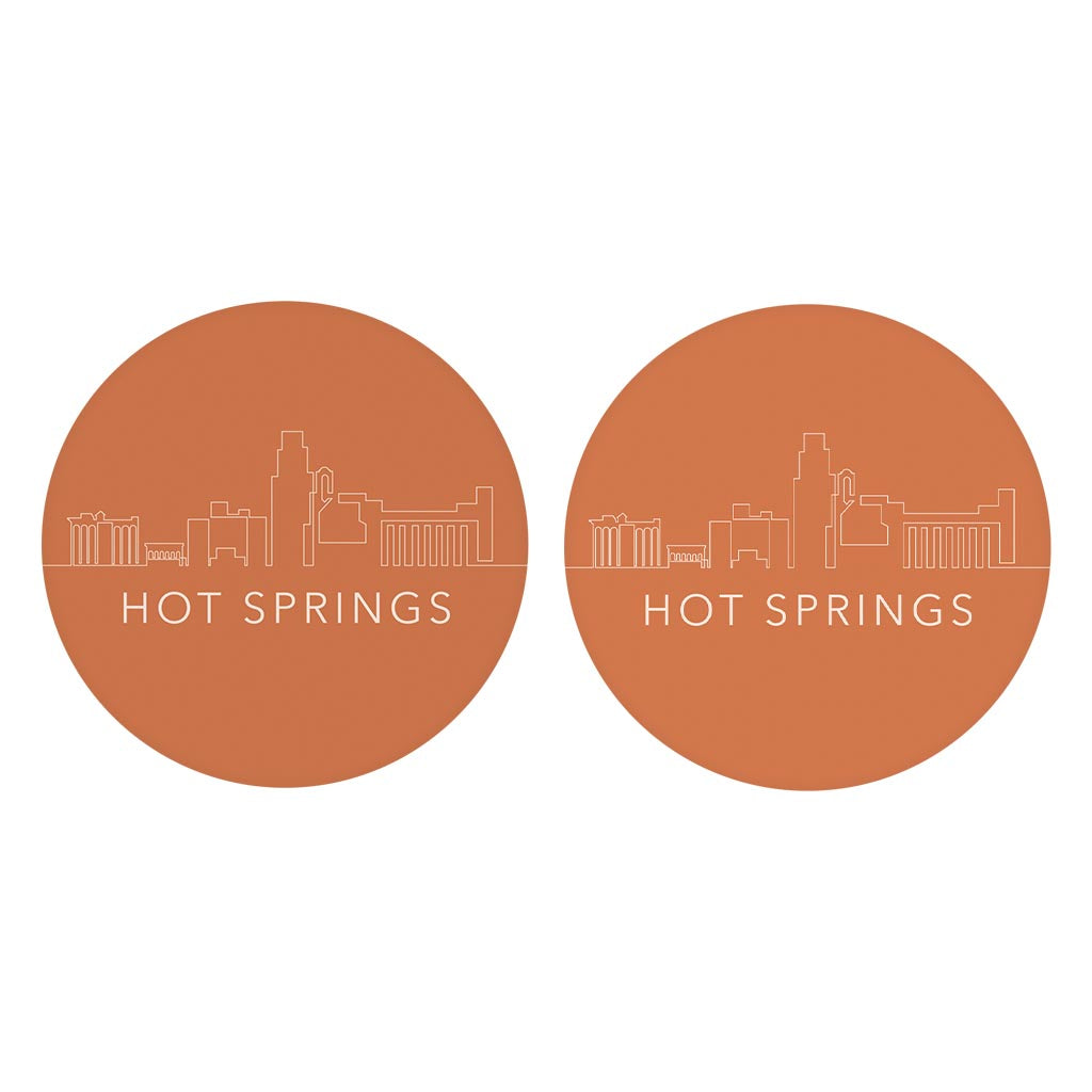 Modern Minimalist Arkansas Hot Springs | Absorbent Car Coasters | Set of 2 | Min 4