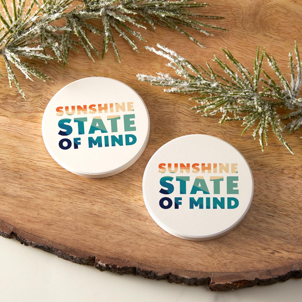 Sunshine State Of Mind | Absorbent Car Coasters | Set of 2 | Min 4