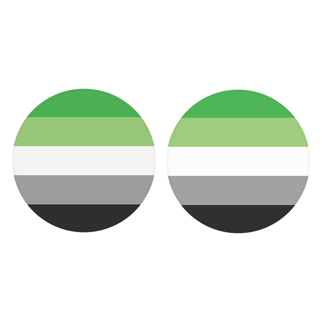 Aromantic Pride Flag Colors | Absorbent Car Coasters | Set of 2 | Min 4