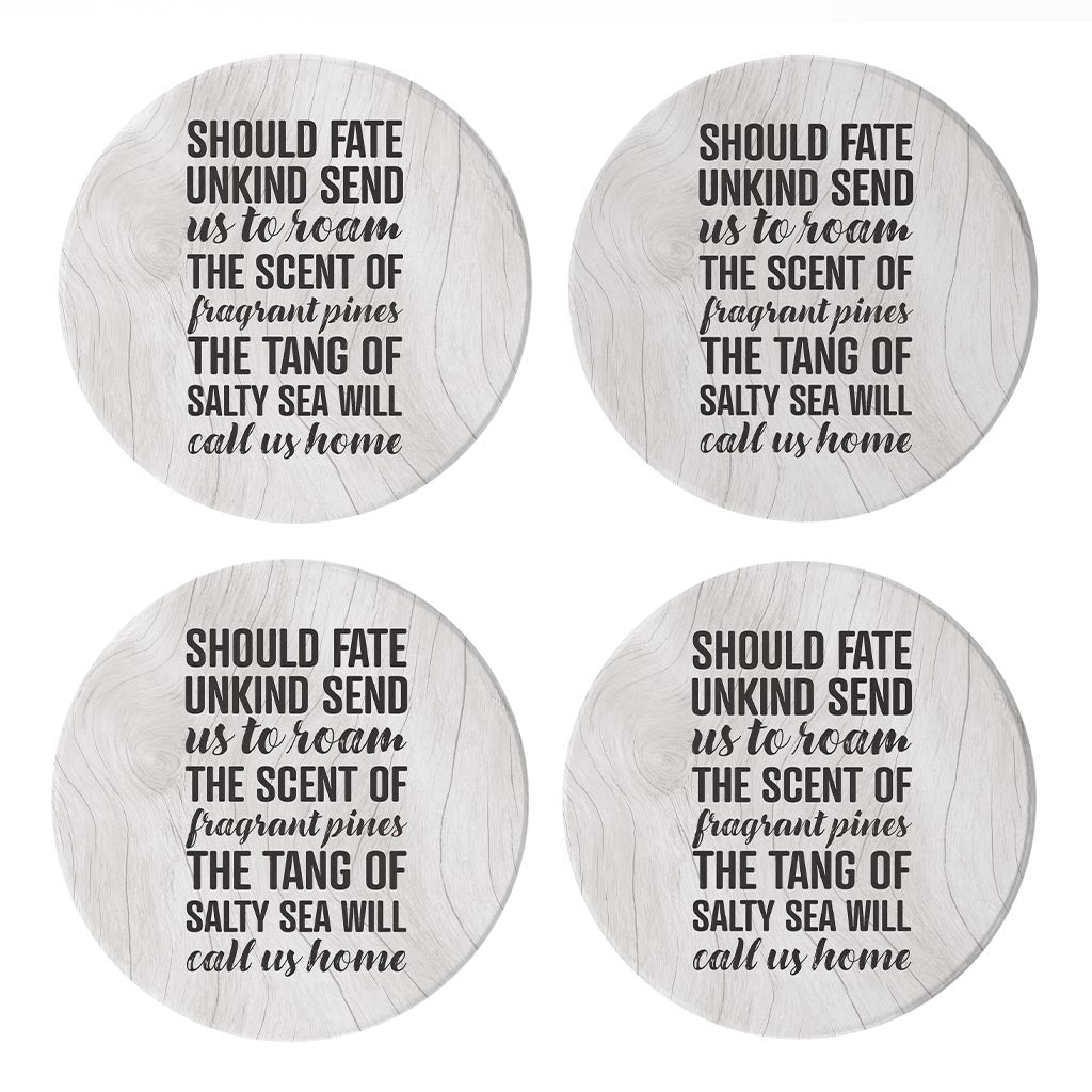 New England Fate Saying | Absorbent Coasters | Set of 4 | Min 2