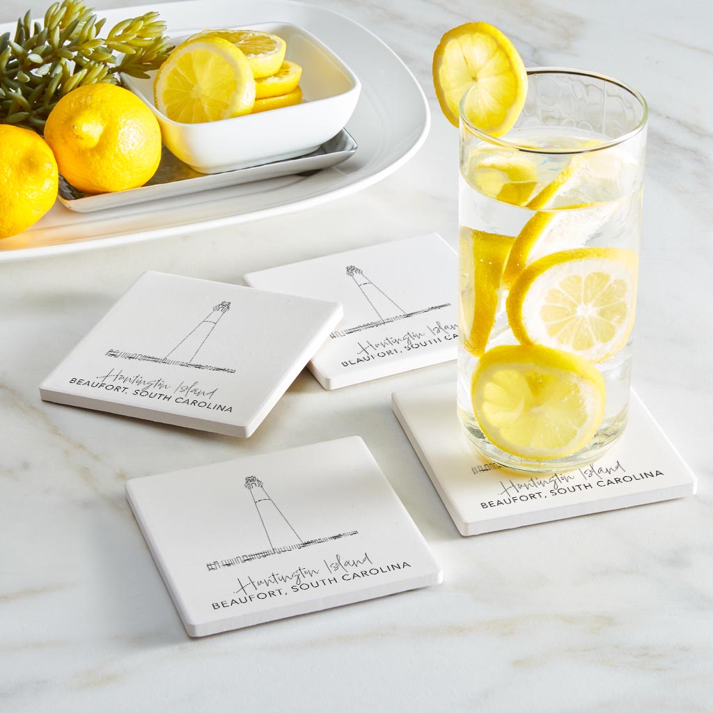 Huntington Island Lighthouse | Absorbent Coasters | Set of 4 | Min 2