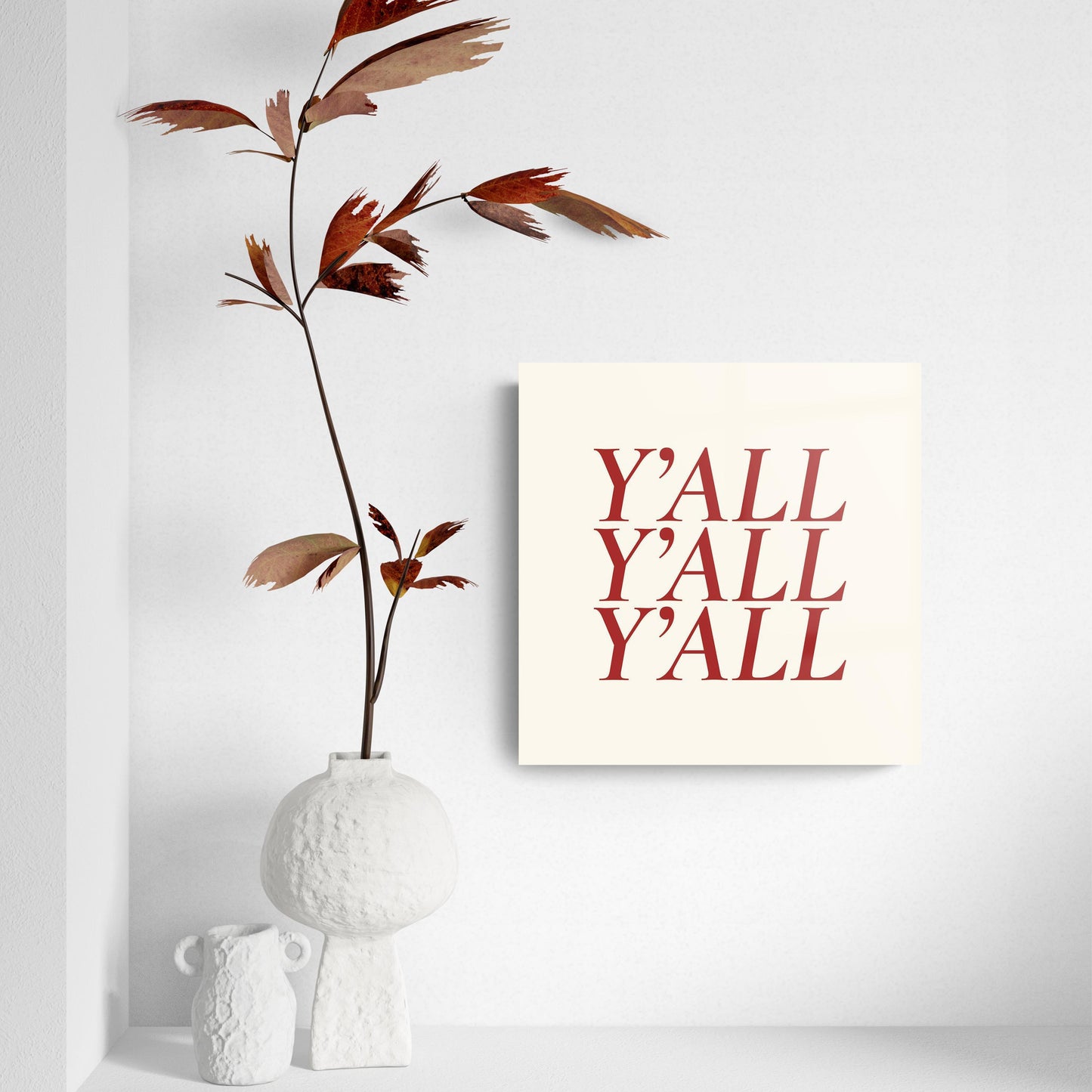 Modern Minimalist Texas Colors Yall | Hi-Def Glass Art | Eaches | Min 2