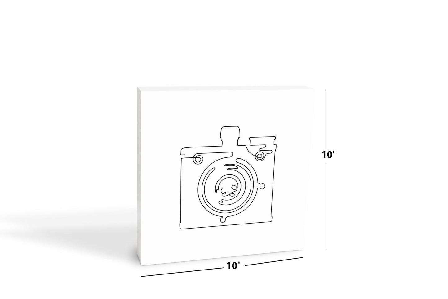 Vintage Camera Line Drawing On White | Wood Block | Eaches | Min 2