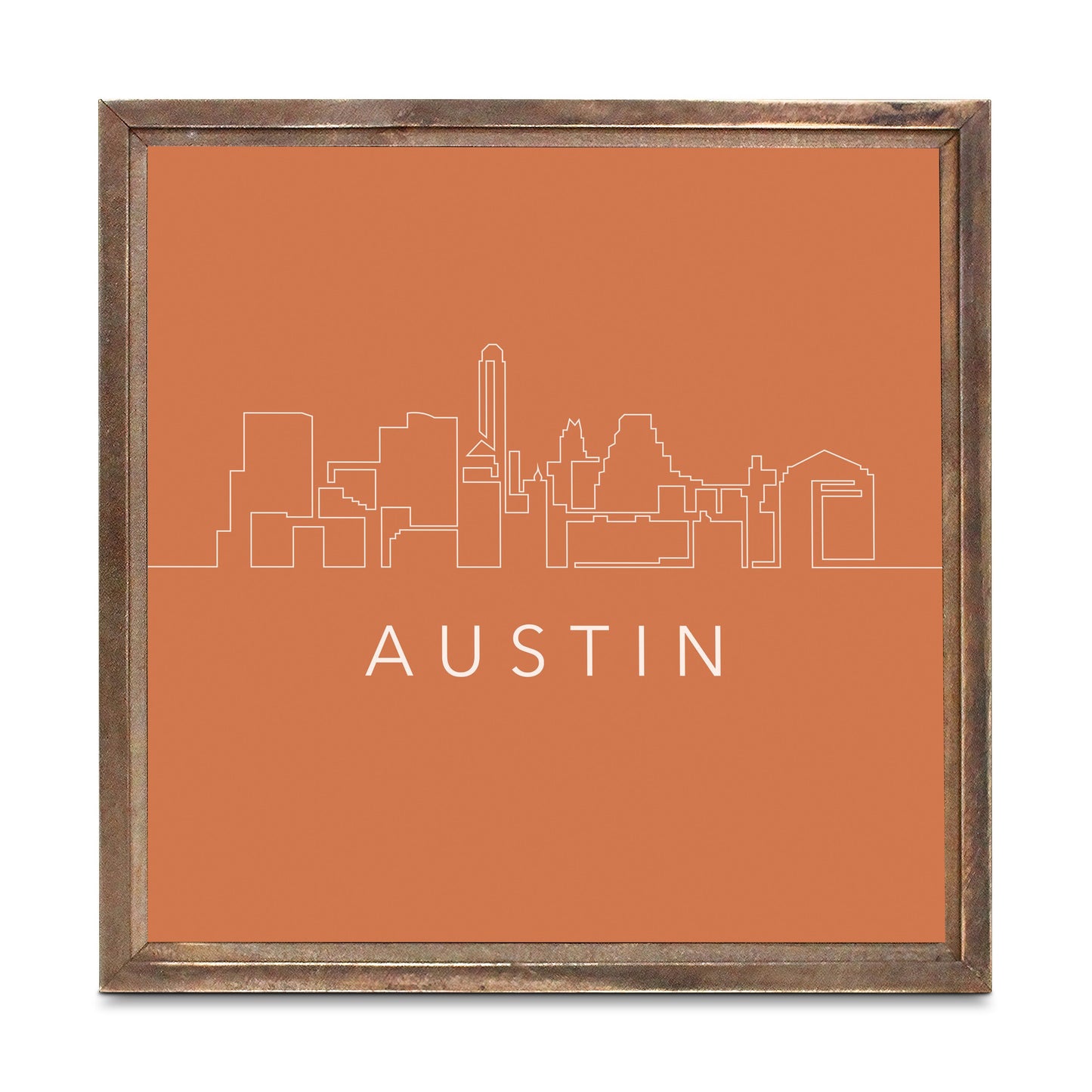 Modern Minimalist Texas Austin Skyline| Wood Sign | Eaches | Min 1