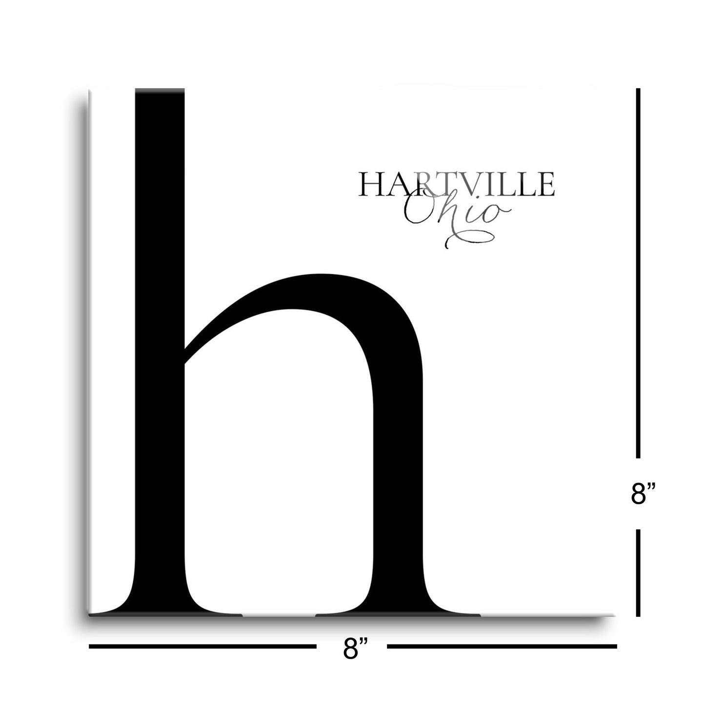 Hartville Oh Minimal Monogram | Hi-Def Glass Art | Eaches | Min 2