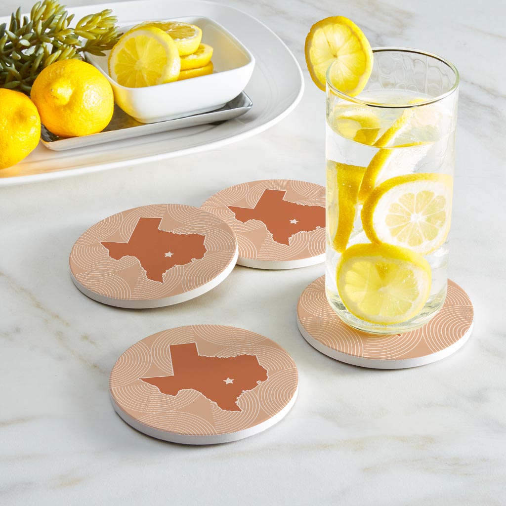 Modern Minimalist Texas Austin Star | Absorbent Coasters | Set of 4 | Min 2