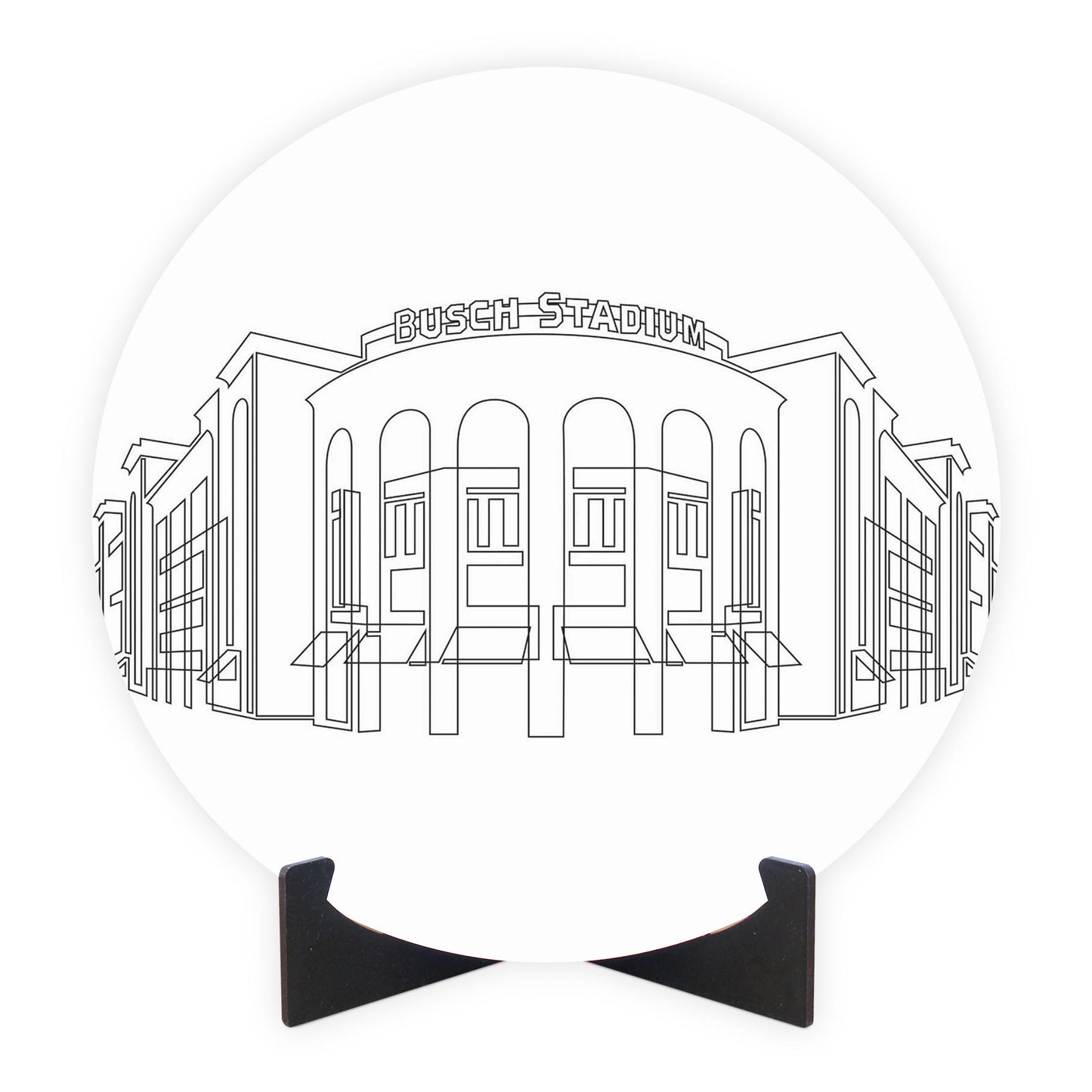Minimalist B&W Missouri Busch Stadium Line Drawing | Wood Sign | Eaches | Min 1