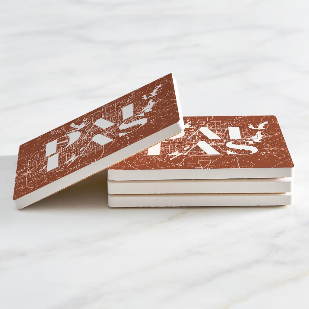 Modern Minimalist Dallas Texas Map| Absorbent Coasters | Set of 4 | Min 2