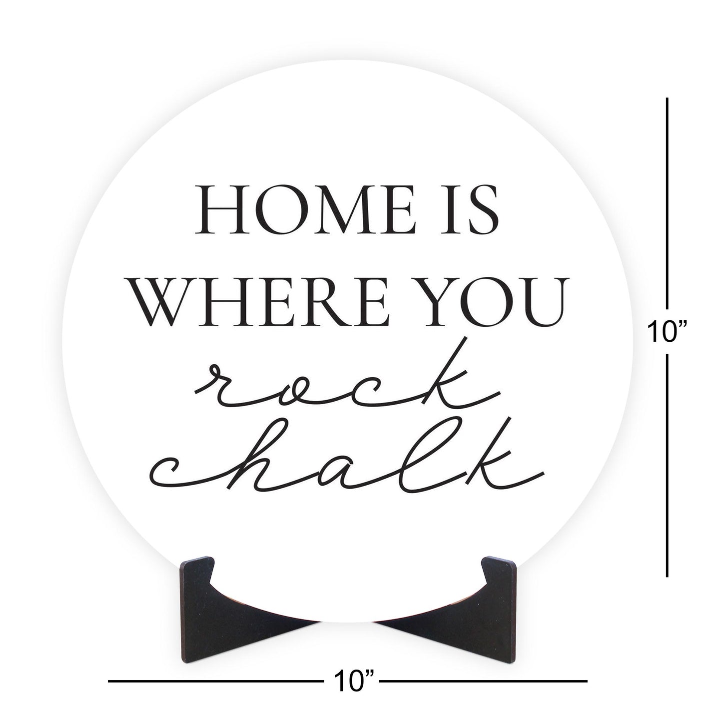 Minimalist B&W Kansas Rock Chalk | Wood Sign | Eaches | Min 1