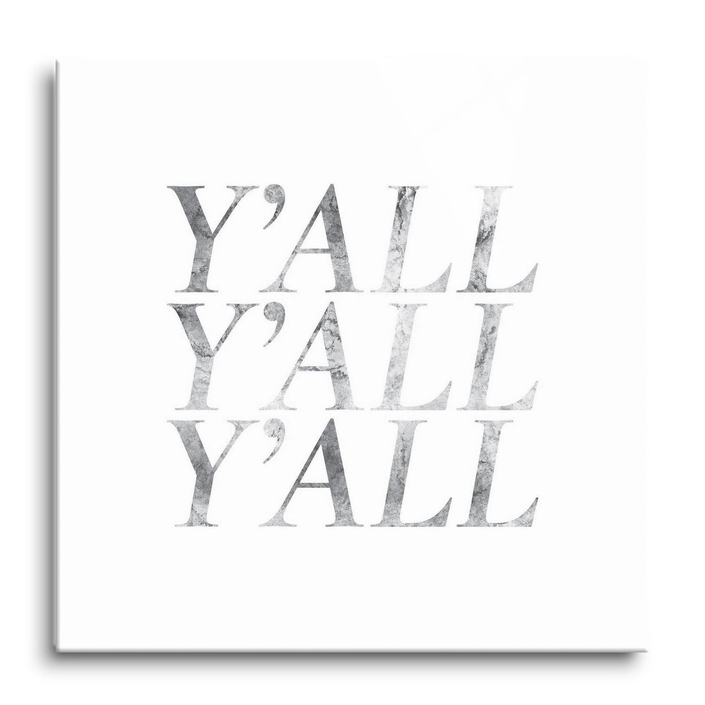 Minimalistic B&W Texas Textured Yall | Hi-Def Glass Art | Eaches | Min 1