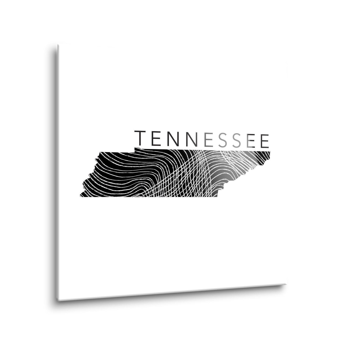 Minimalist B&W Tennessee State Name | Hi-Def Glass Art | Eaches | Min 1