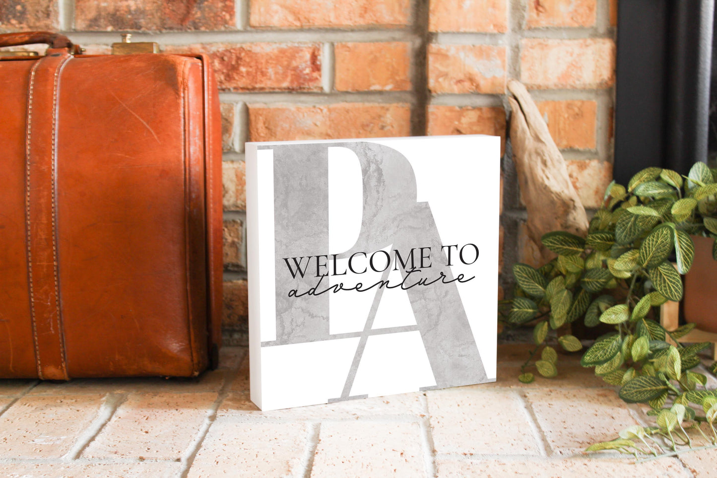 Minimalistic B&W Pennsylvania Adventure Quip | Wood Block | Eaches | Min 2