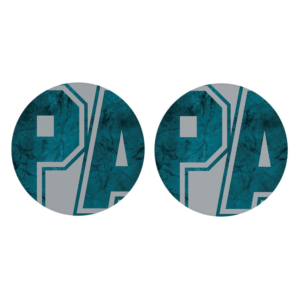 Modern Minimalist Pennsylvania Grey Initials| Absorbent Car Coasters | Set of 2 | Min 4