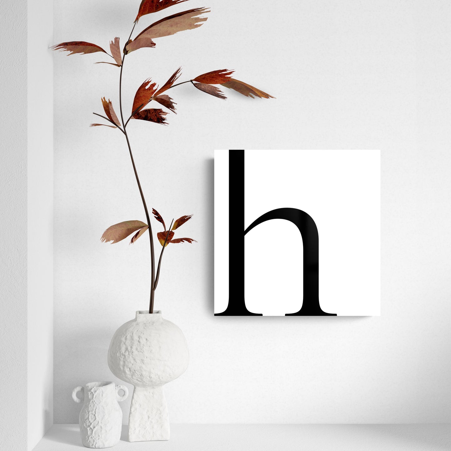 Minimal Monogram H | Hi-Def Glass Art | Eaches | Min 2